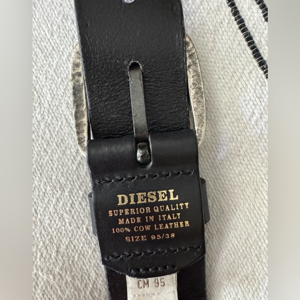 Diesel Black Leather Belt - Picture 7 of 8